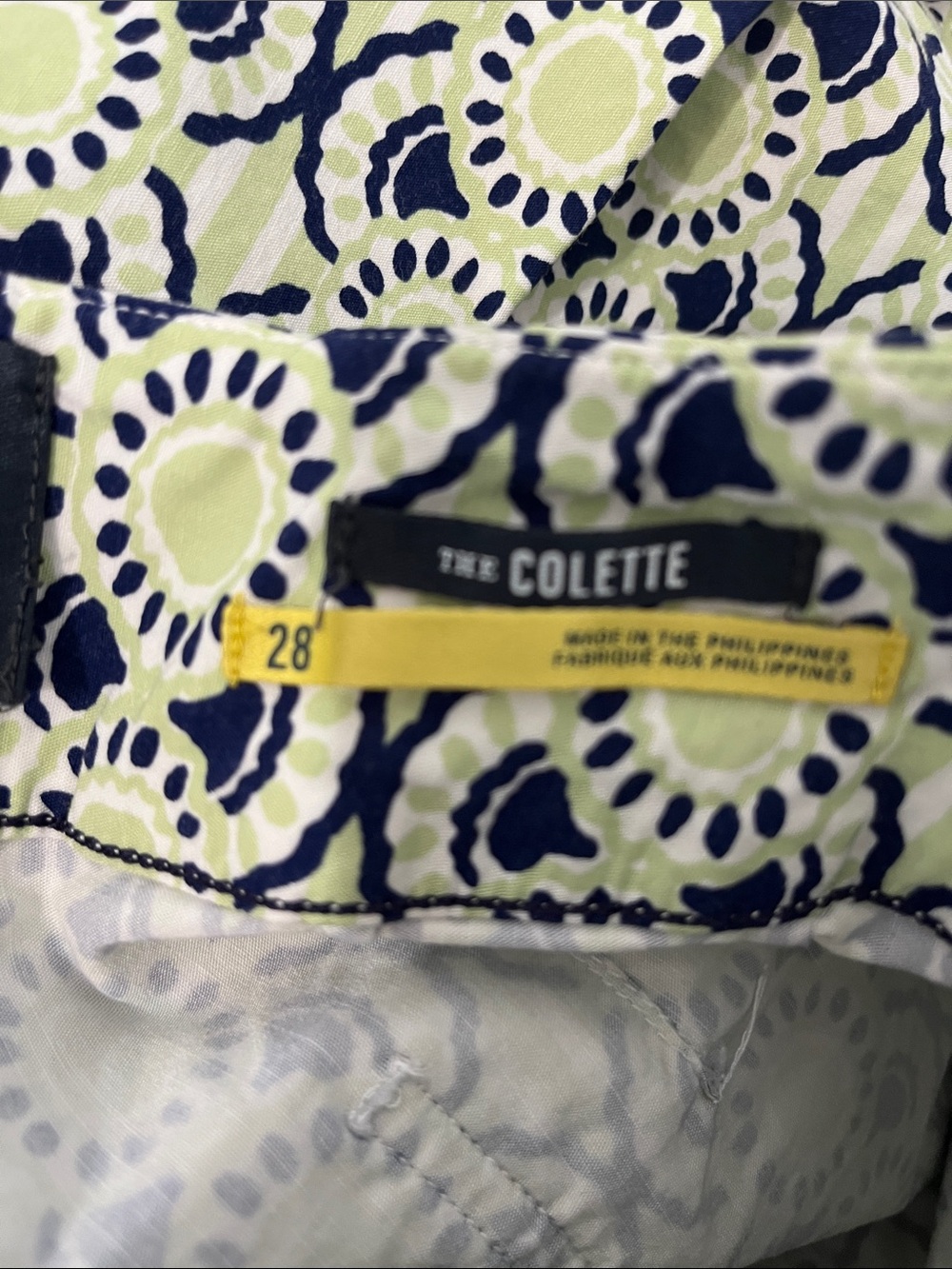 Anthropologie Maeve Navy and Light Green Floral-Print Pants - Picture 5 of 5